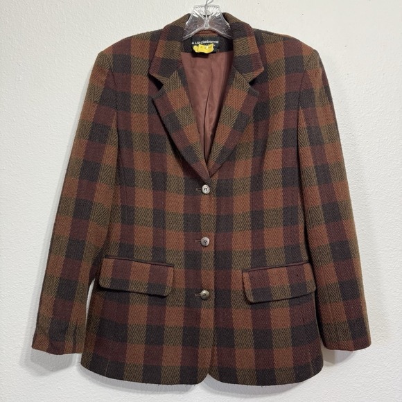 Liz Claiborne Herringbone Blazer Womens Size 8 Vintage USA Union Made READ DESC. - Picture 1 of 13